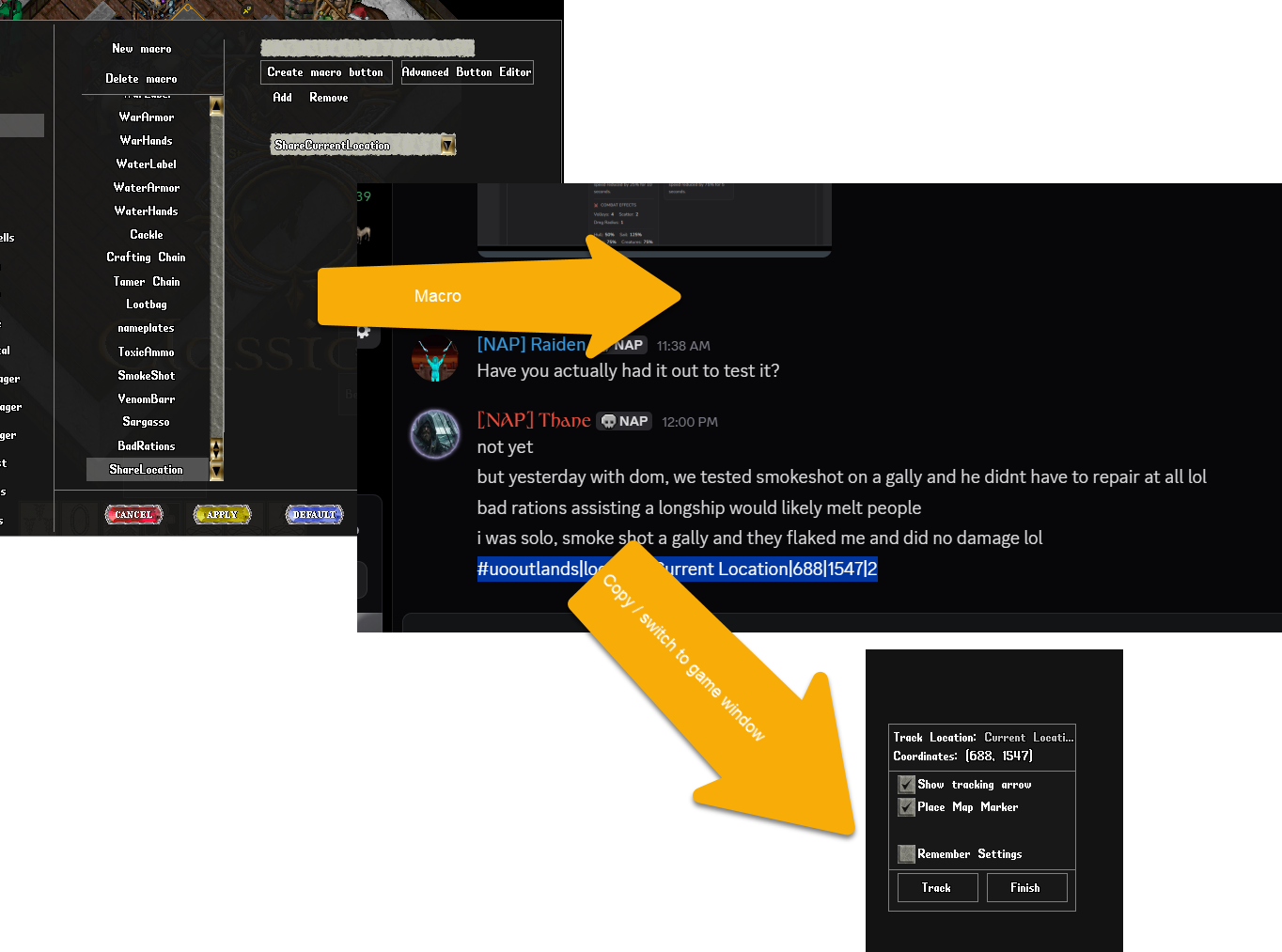 Location sharing macro